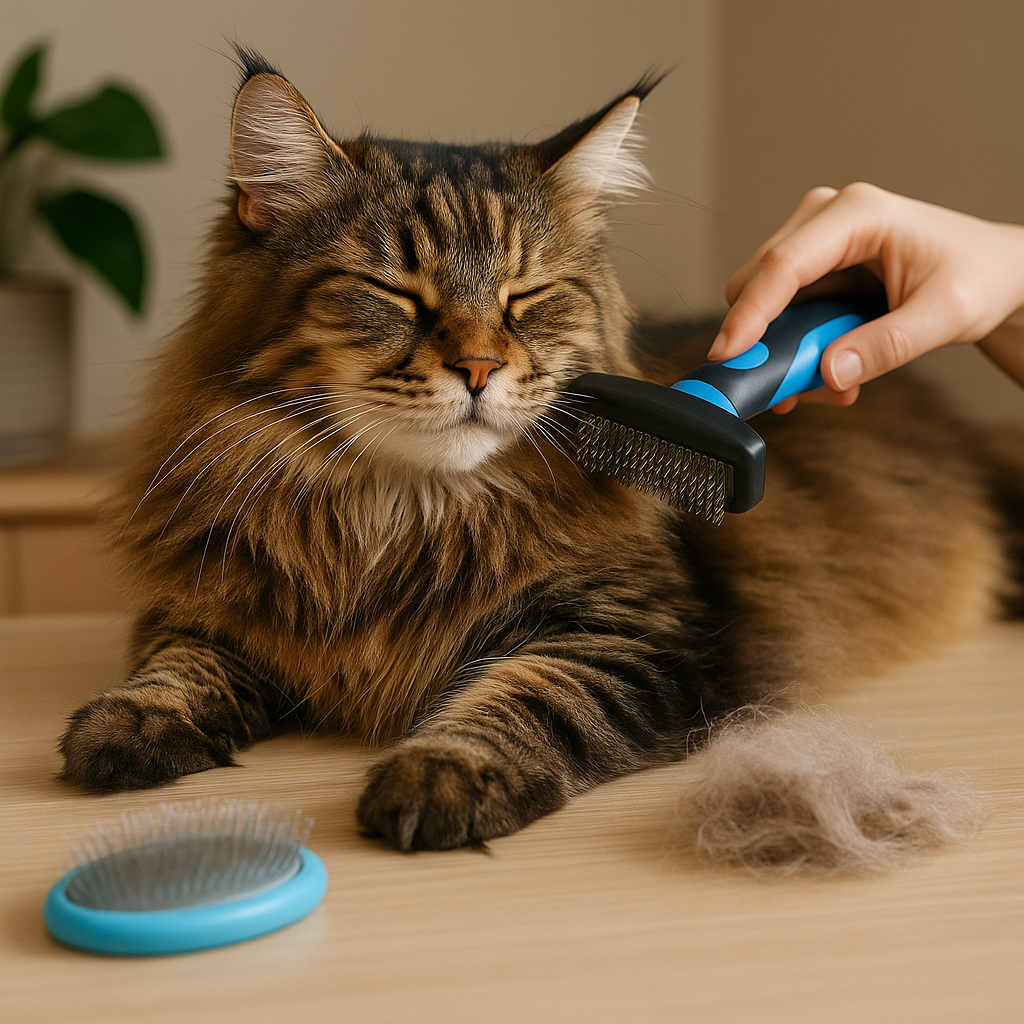 grooming long-haired cats